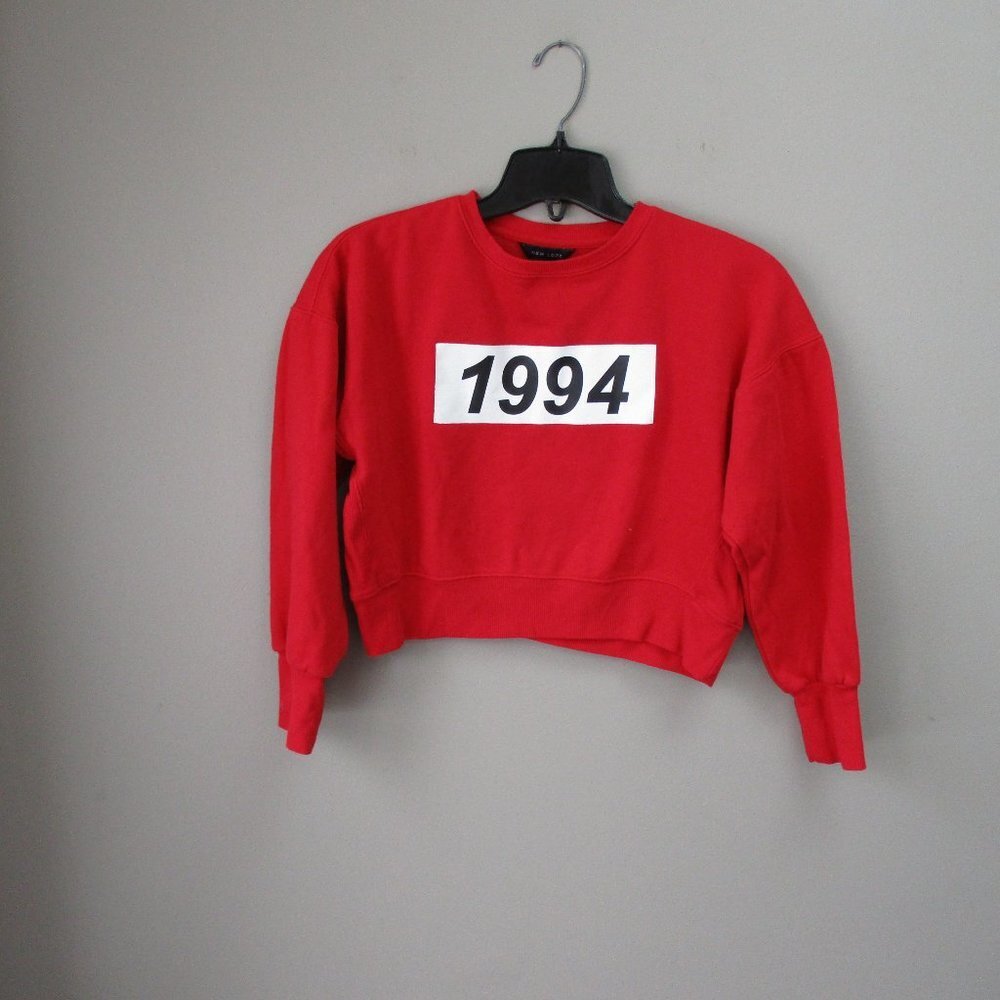 Girls Crop Sweatshirt Red Size 6 Long Sleeve